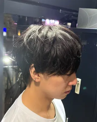 ショート メンズ 【フェザーパーマ】 【縮毛矯正】鶴田文のヘアスタイル