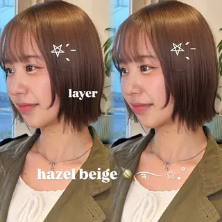 ショート カラー 透明感カラー×レイヤ ー🧊横田 冴のヘアスタイル