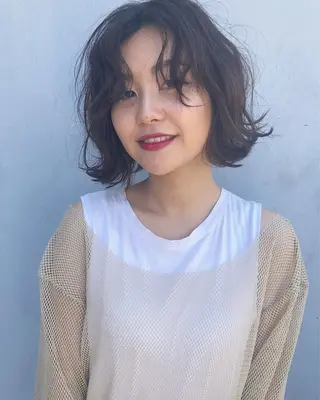 ショート カラー パーマ 奥秋 理紗　sai xのヘアスタイル