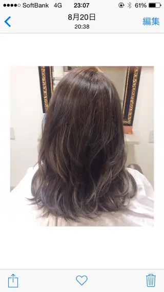 ミディアム セミロング カラー ヘアアレンジ 韓国♡ハイライト ♡YURIのヘアスタイル