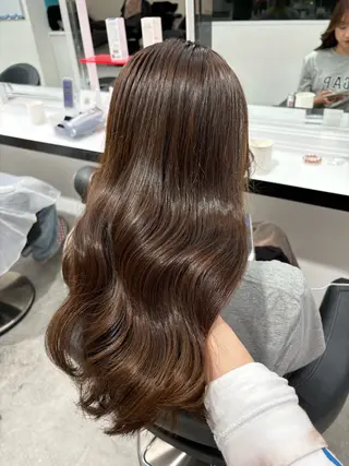 ロング カラー 中韓レイヤー/ ブラウン🤎はやとのヘアスタイル