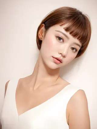 ショート 酸性ストレート 髪質改善のヘアスタイル