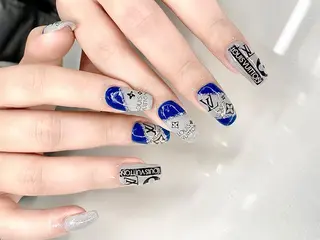 ネイル I-nailロング /ワンホン/キラキラのネイルデザイン