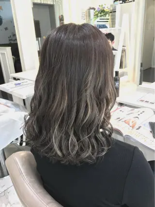 ミディアム カラー 山崎俊輔/髪質改善 /バレイヤージュのヘアスタイル