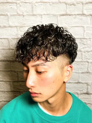 ショート パーマ ヘアアレンジ メンズ キッズ メンズカット/パーマ 山崎航平💈のヘアスタイル