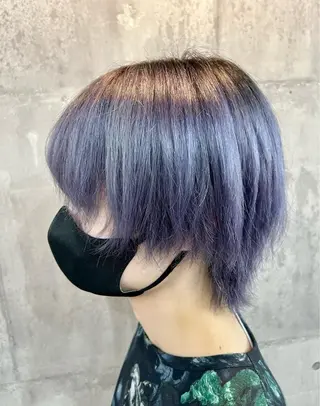 ショート カラー メンズ 興津/韓国レイヤー ダブルカラー美髪縮毛のヘアスタイル