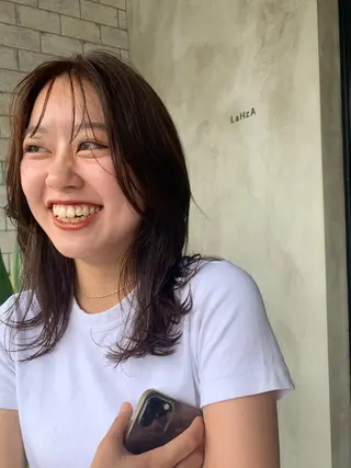 ミディアム なかの りなのヘアスタイル