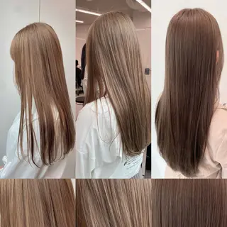 ミディアム カラー ヘアアレンジ ネイル マツエク・マツパ ベージュグレージュ 💕しゅーじ💕のヘアスタイル