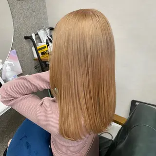 セミロング カラー Lull1人美容室 バレイヤージュのヘアスタイル