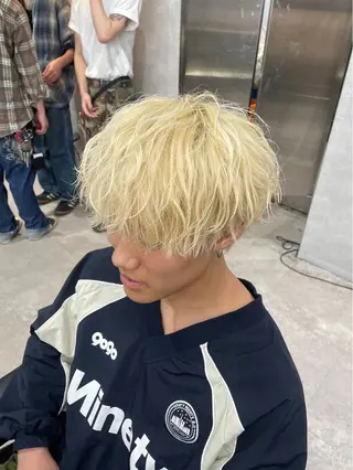 ショート カラー パーマ メンズ 🔥メンズ 特化🔥菊水皐暉🔥のヘアスタイル