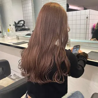 セミロング カラー 韓国風レイヤー透明感 艶髪カラー/岡田悠希のヘアスタイル