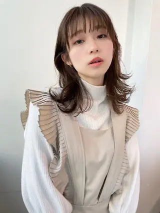 ミディアム ヘアアレンジ カラー 公式PARADE💐 池袋💐のヘアスタイル