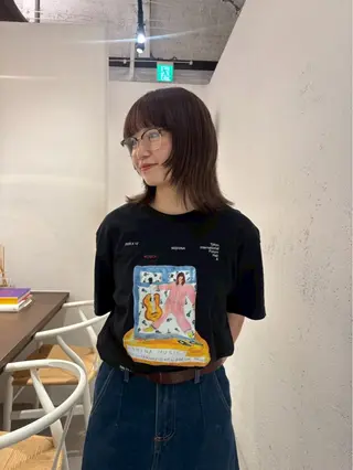 ミディアム n a n a / 京都美容室のヘアスタイル