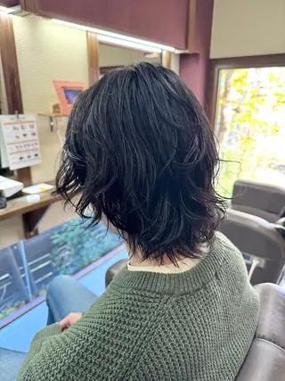 ミディアム 【メンズパーマ特化】 美容師/岡田岳斗のヘアスタイル