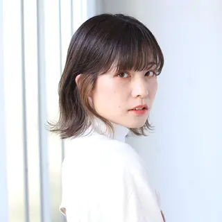 ミディアム カラー 中西 美聖のヘアスタイル