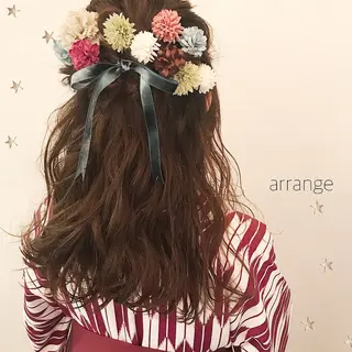 セミロング ヘアアレンジ 市川 千夏のヘアスタイル