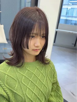 セミロング カラー 韓国ヘア🇰🇷 スズキのヘアスタイル