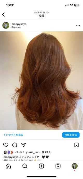 セミロング カラー 和歌山韓国ヘア🌙 MOEのヘアスタイル