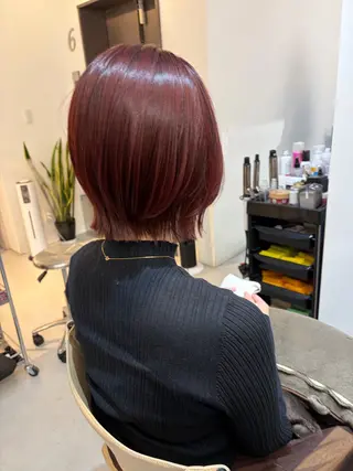 ショート ✨色持ちの良い艶 カラー✨蟹江真世のヘアスタイル