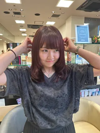 セミロング カラー クロスパーマ/うる艶 カラー/Kurumiのヘアスタイル