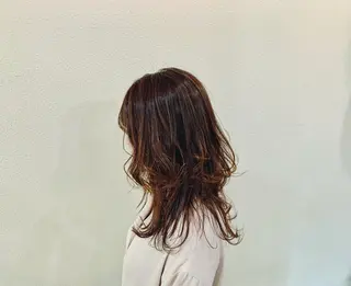 ミディアム カラー ヘアアレンジ キッズ ネイル マツエク・マツパ 切りっぱなしヘアボブ ミディアムヘアRYOのヘアスタイル