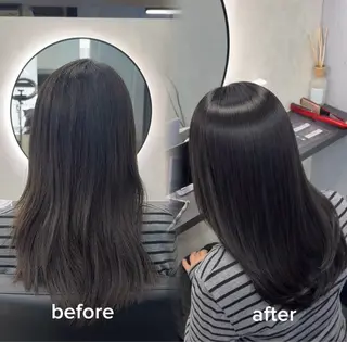 セミロング カラー ヘアアレンジ 新宿 /髪質改善/ 縮毛矯正/ヒュウガのヘアスタイル