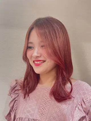 セミロング カラー れいな🌼 ボブ･艶カラー🌼のヘアスタイル