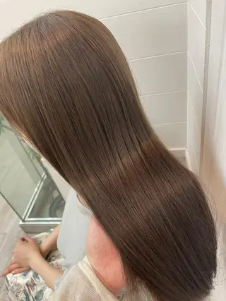 カラー パーマ ヘアアレンジ セミロング 【ヘアケア特化型】 newi天王寺のヘアスタイル
