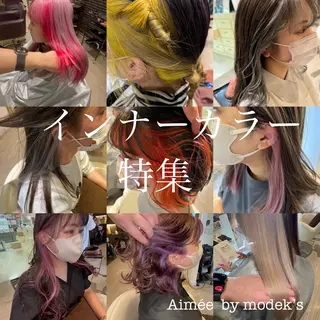 セミロング motoトップカラー リスト/ブリーチカラのヘアスタイル