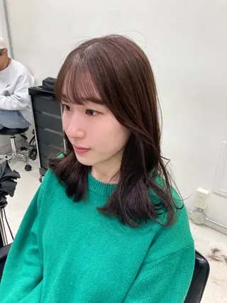 ミディアム カラー 💖ブリーチなし透明 感💖ASAHIのヘアスタイル