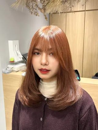 ミディアム カラー 韓国ヘア×レイヤー カット/上田丈也のヘアスタイル