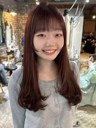 ロング カラー ヘアアレンジ キダ ユウナのヘアスタイル