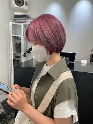 ショート カラー パーマ ヘアアレンジ メンズ キッズ ネイル マツエク・マツパ アイブロウ 艶ハイトーン/ヘア アレンジAYAKAのヘアスタイル