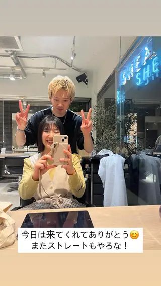 ショート カラー ヘアアレンジ 一箭 恵梧/ロングヘアのヘアスタイル