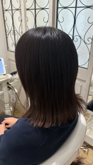 ミディアム カラー 似合わせ 顔周りYUUGAのヘアスタイル