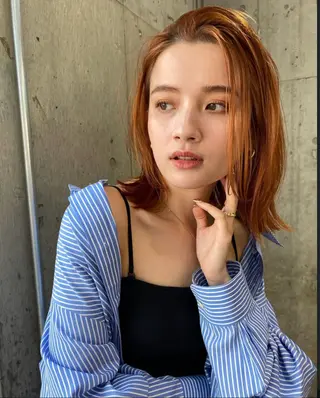 ミディアム カラー ヘアアレンジ 栄💗レイヤーカット ｜パーマ｜haruのヘアスタイル