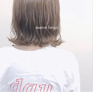 ミディアム カラー misaki🎀 まろみ透け感カラーのヘアスタイル