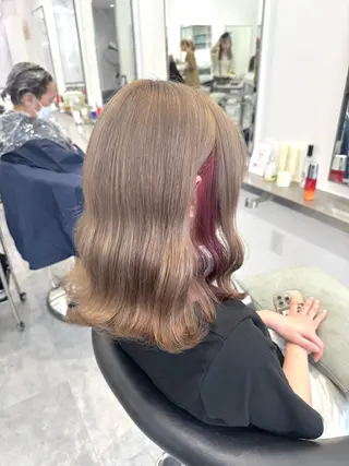 セミロング カラー ParveMix🍀 藤原愛未のヘアスタイル