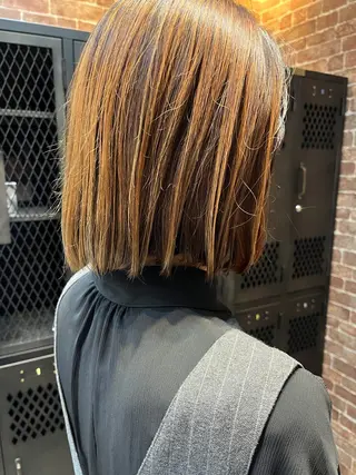 セミロング カラー パーマ 久木原 ゆりのヘアスタイル
