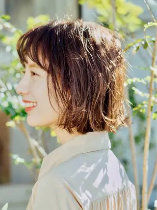 ミディアム カラー パーマ 松島祐介【店長／ トップディレクター】のヘアスタイル