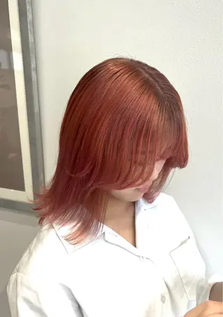 ミディアム カラー 和夢/メンズカット/ パーマ/ハイトーンのヘアスタイル