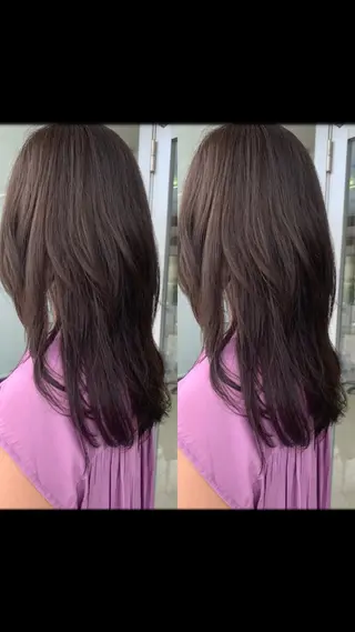 ロング 裾分 華子のヘアスタイル