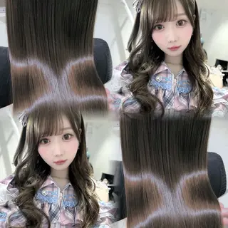 ロング カラー 韓国ガーリーヘア🎀 ／𝐦𝐨𝐞のヘアスタイル