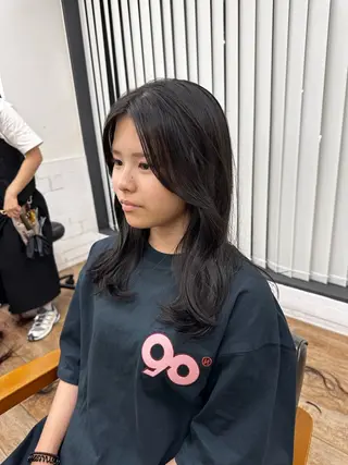 セミロング カラー パーマ ヘアアレンジ メンズ キッズ 骨格レイヤーカット 🌿美髪縮毛矯正のヘアスタイル