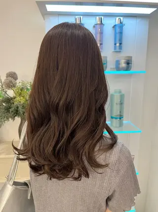 セミロング カラー 赤み消しカラー 🩵かりんのヘアスタイル