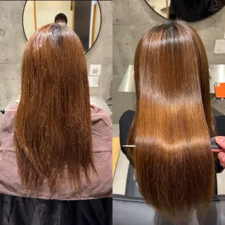 セミロング パーマ どんな髪も綺麗に✨ 髪質改善×縮毛矯正のヘアスタイル