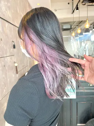 ロング カラー ヘアアレンジ 🌈インナーカラー ‘ショウマ’🌈のヘアスタイル