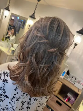 ミディアム カラー ヘアアレンジ Hair&Rich  style　genesis所属・早朝、日祝セット🉑 TSUBASAのヘアスタイル