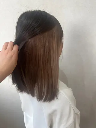 セミロング カラー うる艶カラー🫧/ 武笠 友香🤍のヘアスタイル