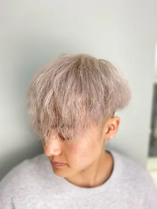 ショート カラー メンズ 🧡可愛い色落ち🧡 ハイトーン特化🧡のヘアスタイル
